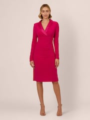 Adrianna Papell Pink Jersey Tuxedo Dress - Image 1 of 7