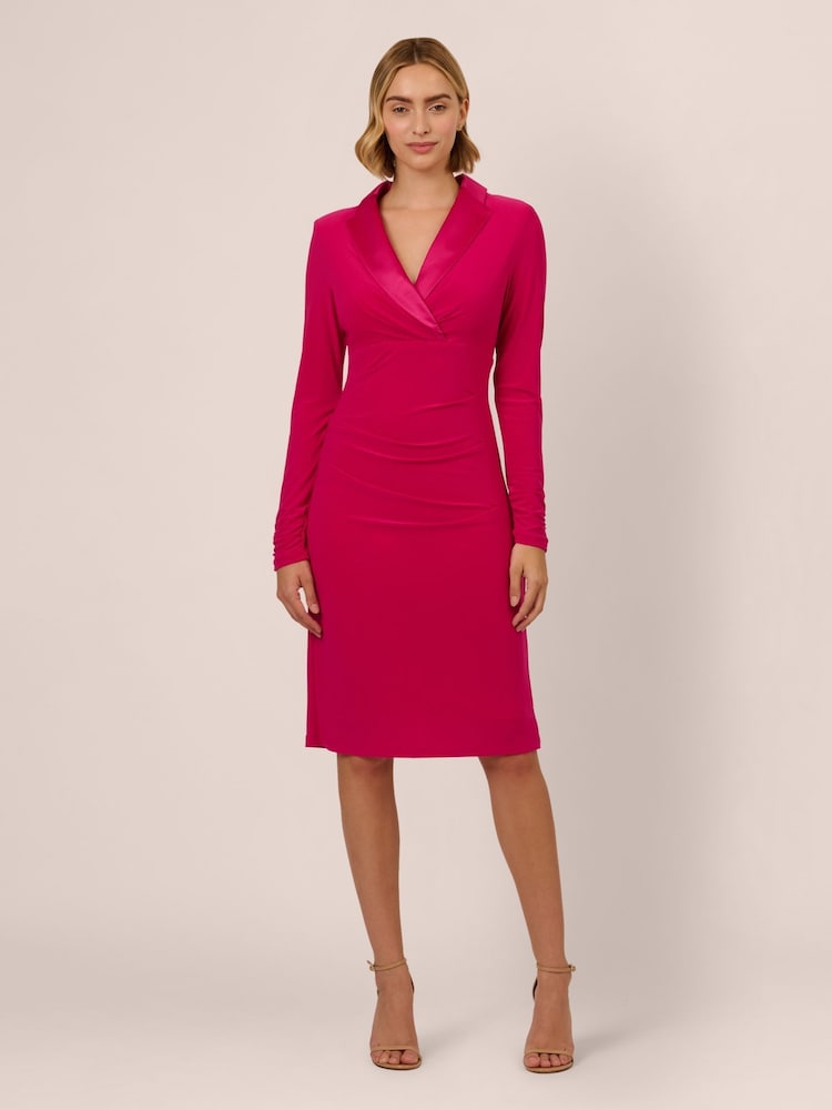 Adrianna Papell Pink Jersey Tuxedo Dress - Image 1 of 7