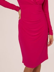 Adrianna Papell Pink Jersey Tuxedo Dress - Image 4 of 7