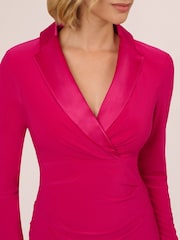Adrianna Papell Pink Jersey Tuxedo Dress - Image 5 of 7