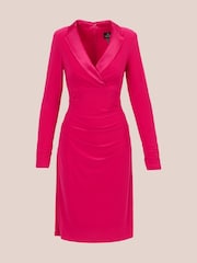 Adrianna Papell Pink Jersey Tuxedo Dress - Image 6 of 7
