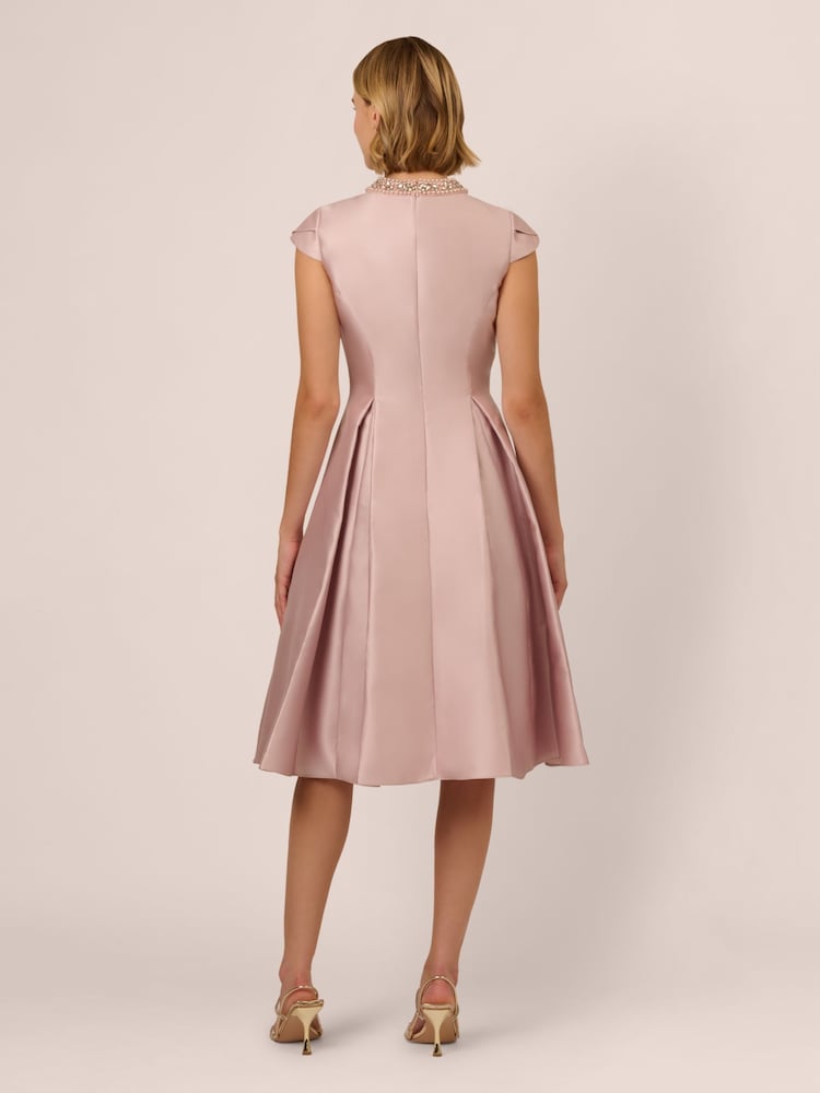 Adrianna Papell Natural Key Hole Mikado Midi Dress - Image 2 of 7