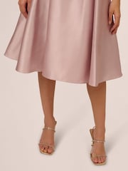 Adrianna Papell Natural Key Hole Mikado Midi Dress - Image 5 of 7