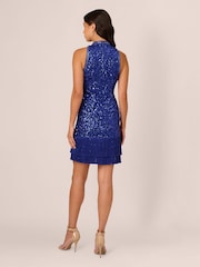Adrianna Papell Blue Beaded Fringe Dress - Image 2 of 6