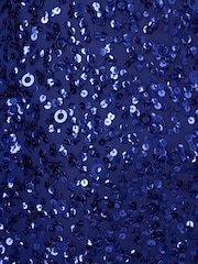Adrianna Papell Blue Beaded Fringe Dress - Image 6 of 6