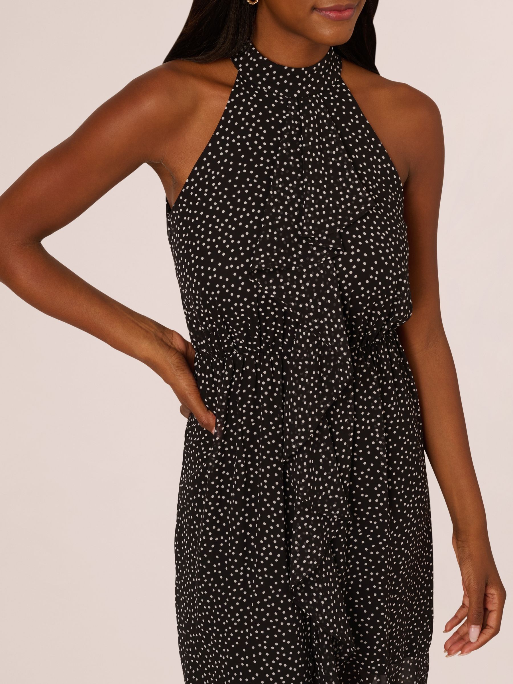 【海外限定】AdriannaPapell ドレス☆Shirred Dot Chiffon Black Buy Adrianna Papell Shirred Dot Chiffon Black Midi Dress
