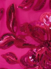 Adrianna Papell Pink Floral Sequin Short Dress - Image 7 of 7