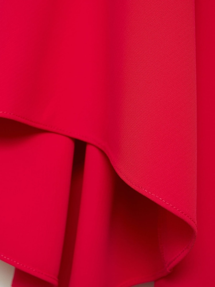 Mango Pink Flute Sleeve Satin Midi Dress - Image 6 of 6