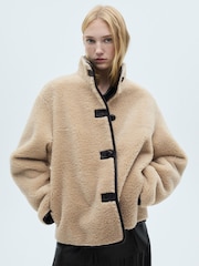 Mango Cream Fleece Duffle Coat - Image 1 of 6