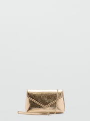 Mango Gold Metallic Bag With Chain - Image 1 of 4