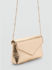 Mango Gold Metallic Bag With Chain - Image 2 of 4