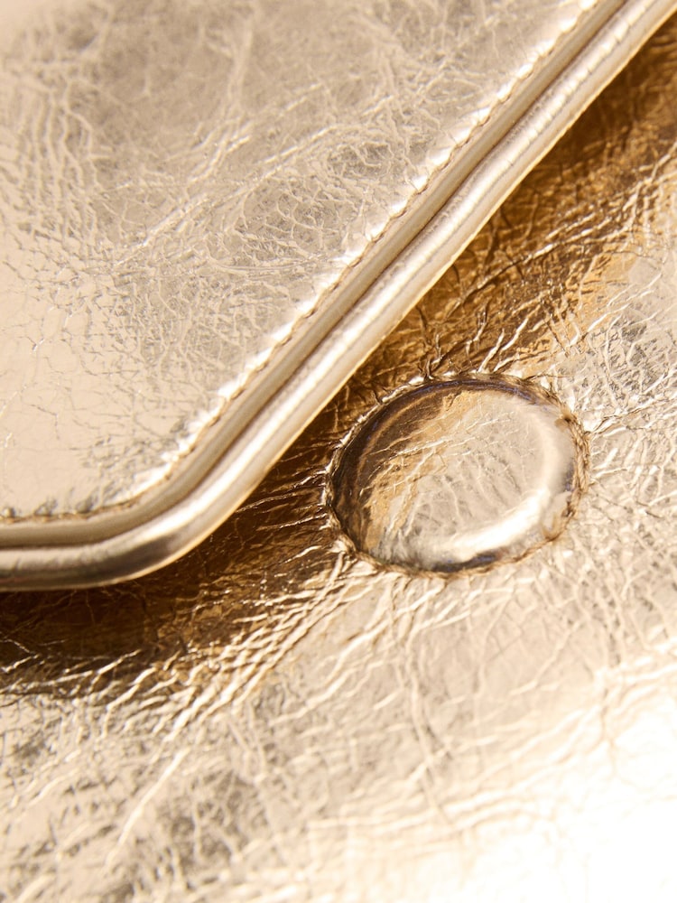 Mango Gold Metallic Bag With Chain - Image 4 of 4