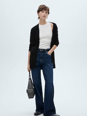 Mango Black Fine-Knit Cardigan - Image 1 of 5