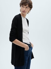 Mango Black Fine-Knit Cardigan - Image 3 of 5