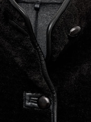 Mango Black Fleece Duffle Coat - Image 7 of 7