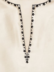 Mango Cream Embroidered Satin Blouse - Image 6 of 6