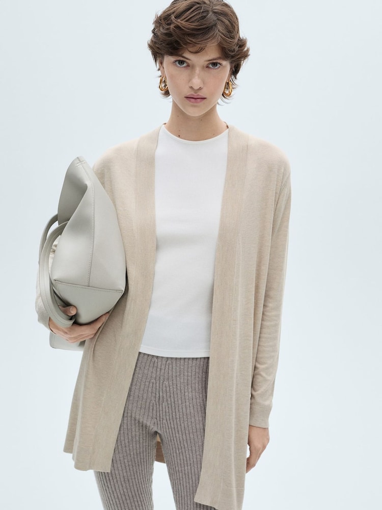 Mango Cream Fine-Knit Cardigan - Image 1 of 6 Mango Cream Fine-Knit Cardigan - Image 1 of 6