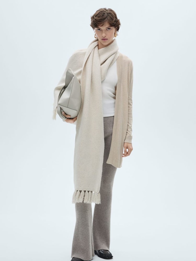 Mango Cream Fine-Knit Cardigan - Image 2 of 6 Mango Cream Fine-Knit Cardigan - Image 2 of 6