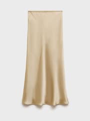 Mango Gold Satin Long Skirt - Image 4 of 5