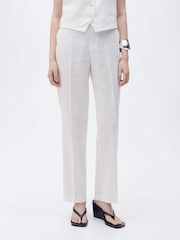 Mango Cream 100% Cotton Trousers Boreli - Image 1 of 7