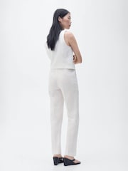 Mango Cream 100% Cotton Trousers Boreli - Image 2 of 7