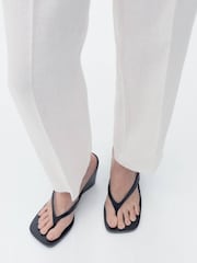 Mango Cream 100% Cotton Trousers Boreli - Image 5 of 7