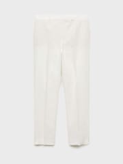 Mango Cream 100% Cotton Trousers Boreli - Image 6 of 7