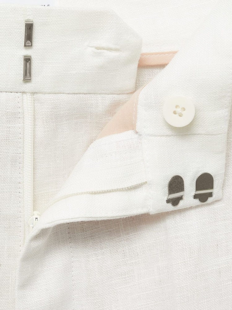 Mango Cream 100% Cotton Trousers Boreli - Image 7 of 7