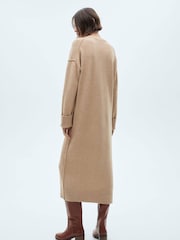 Mango Cream Long Sleeve Knitted Jumper Dress - Image 2 of 6