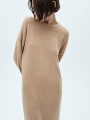 Mango Cream Long Sleeve Knitted Jumper Dress - Image 4 of 6