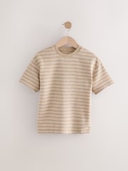 Stone Short Sleeve Textured Stripe T-Shirt (3-16yrs) - Image 1 of 4