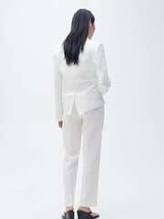 Mango Cream Straight Fit Linen Suit Jacket - Image 2 of 6