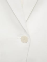 Mango Cream Straight Fit Linen Suit Jacket - Image 6 of 6