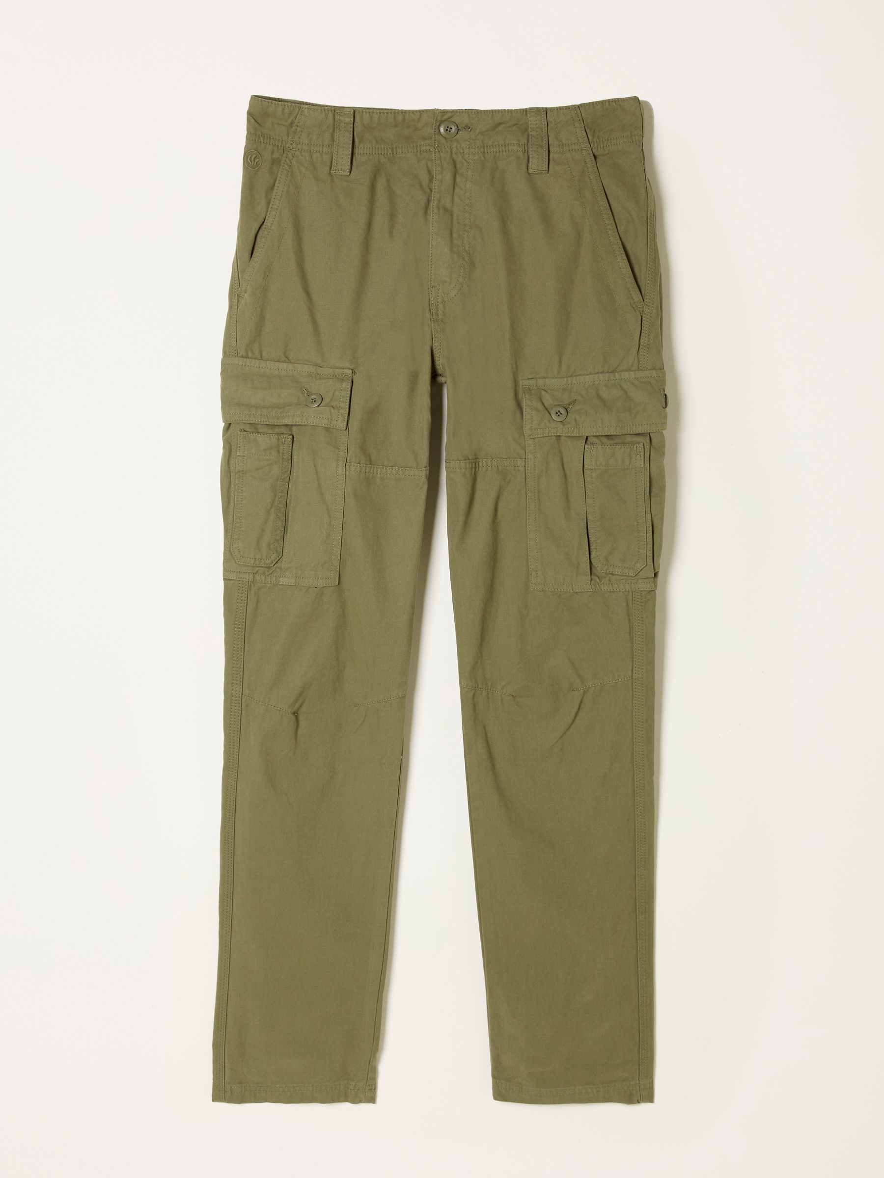 Buy FatFace Breakyard Olive Green Straight Fit Cargo Trousers from