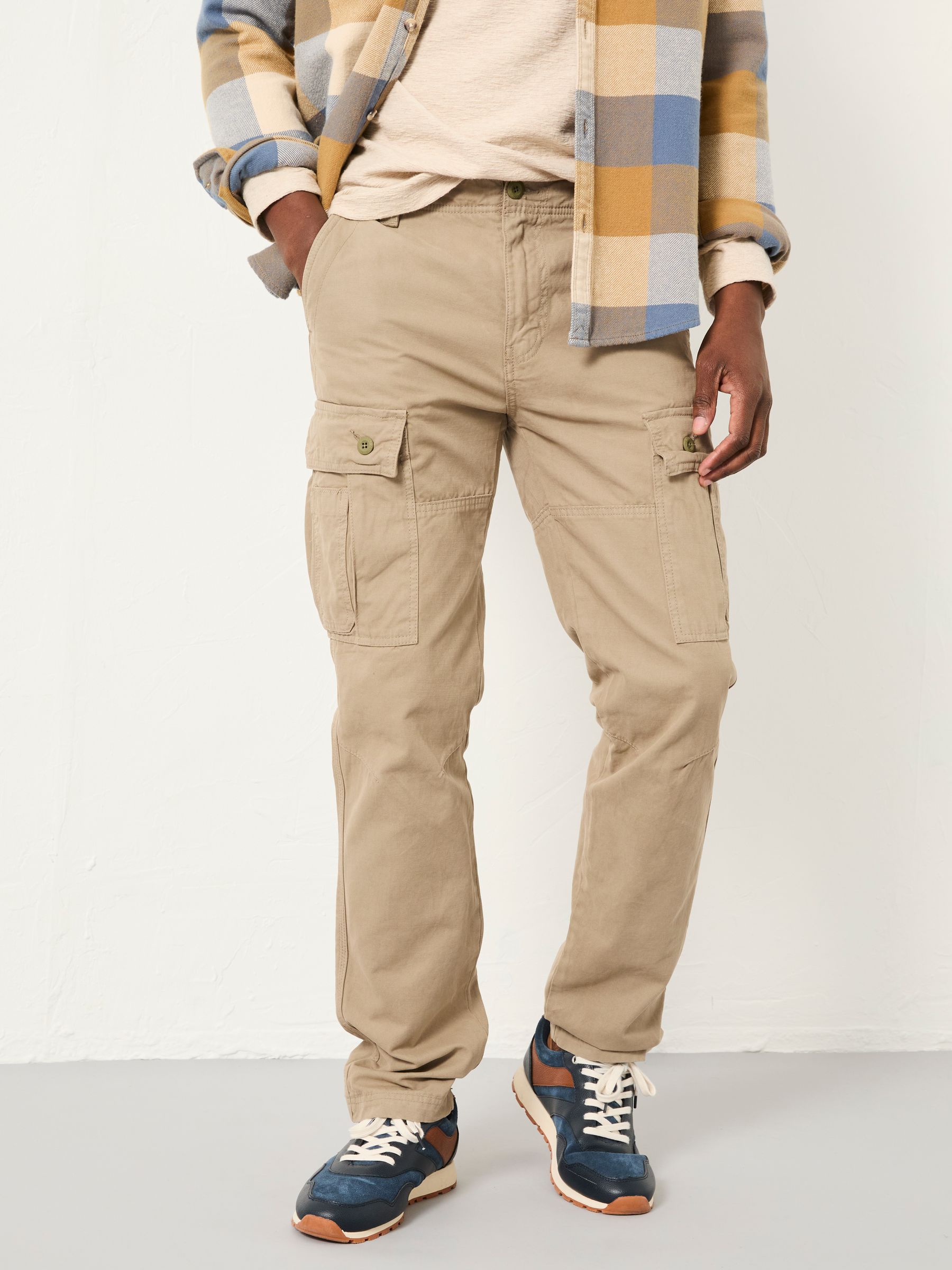 Fatface Breakyard Beige Straight Fit Cargo Trousers