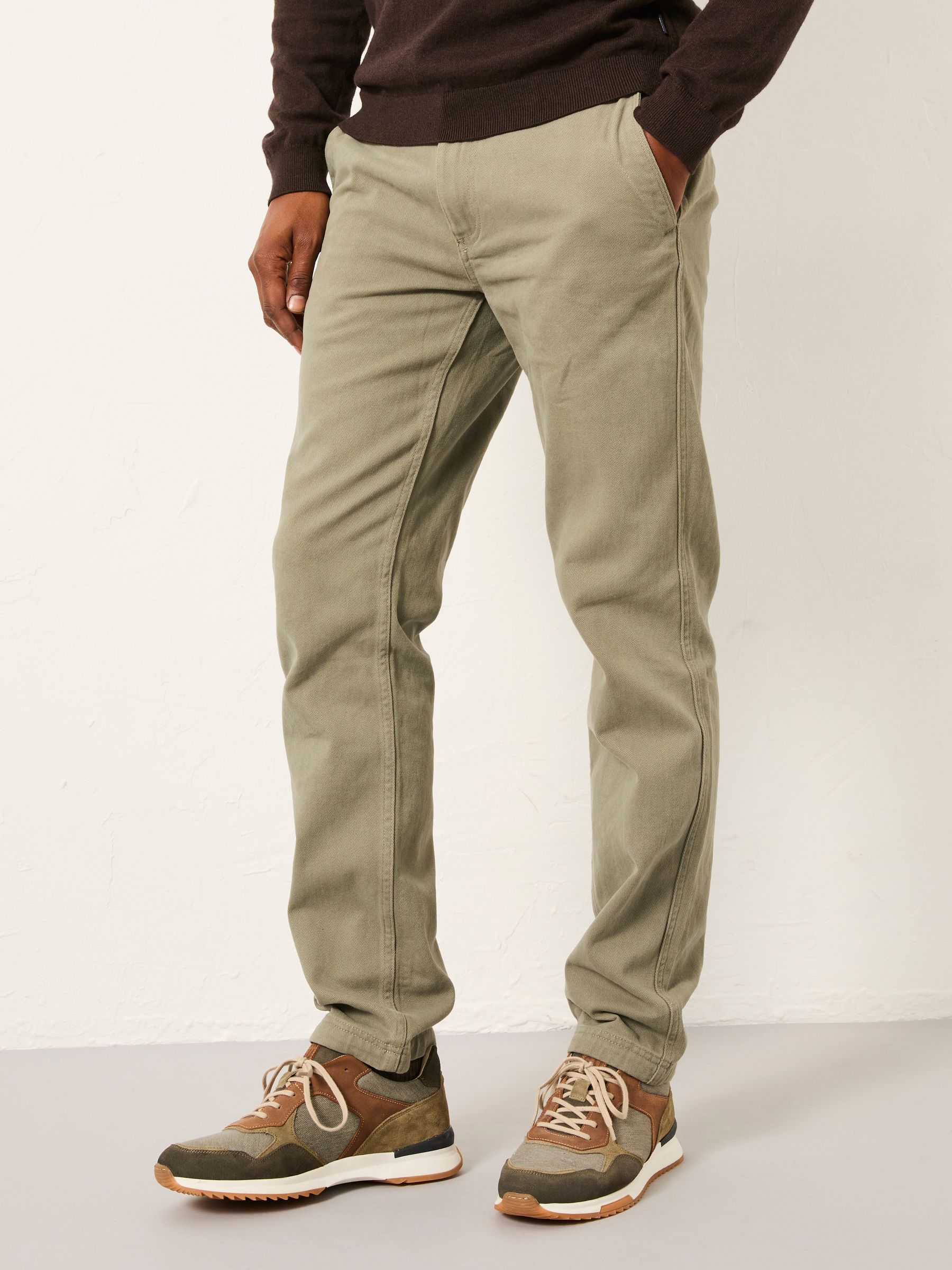 Fat Face Fatface Green Straight Fit Twill Coastal Chino Trousers