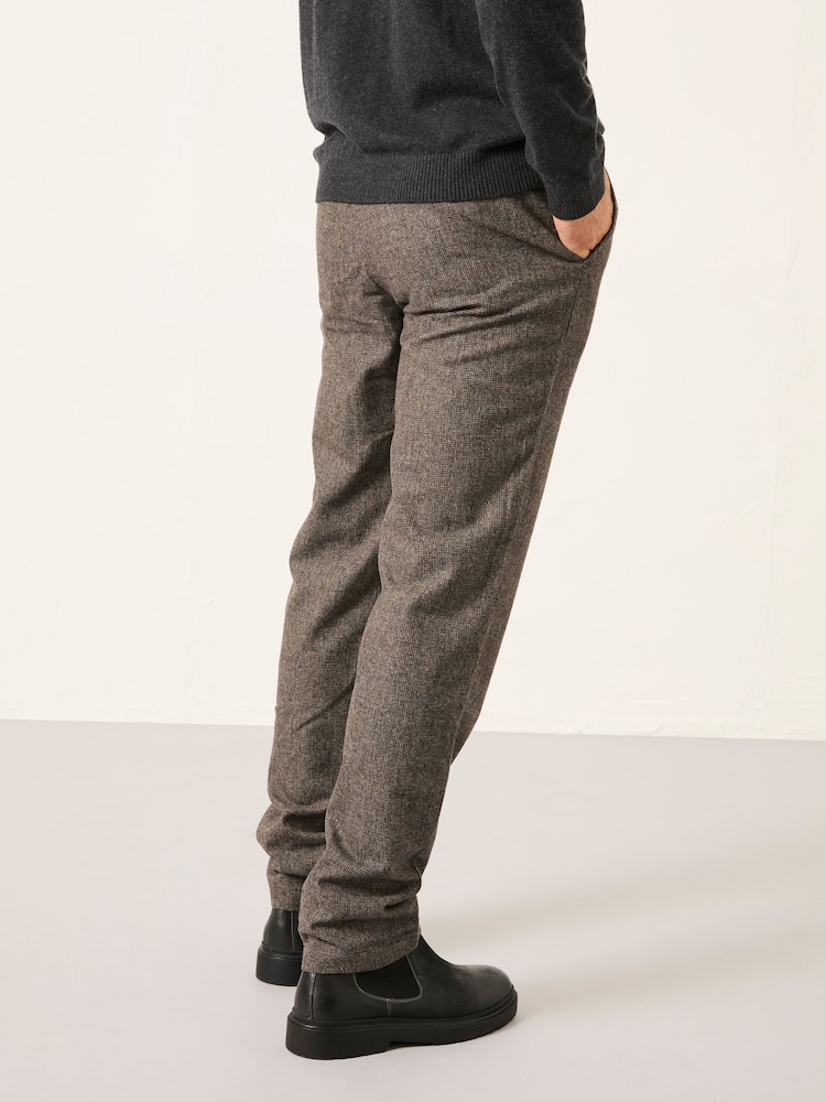FatFace Lyme Brown Tailored Fit Wool Mix Trousers - Image 2 of 5 FatFace Lyme Brown Tailored Fit Wool Mix Trousers - Image 2 of 5