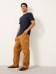 FatFace Bude Tan Brown Cargo Trousers - Image 4 of 5