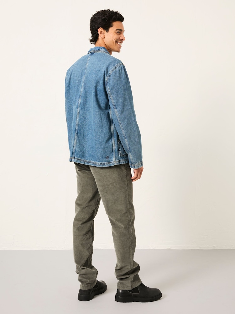FatFace Dusky Green Straight Cord Chino Trousers - Image 2 of 6 FatFace Dusky Green Straight Cord Chino Trousers - Image 2 of 6