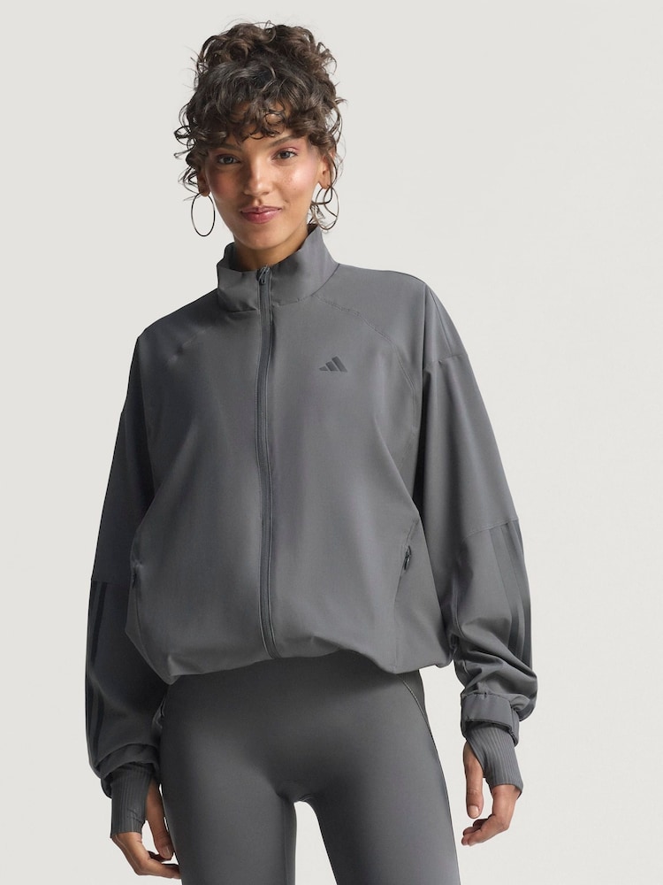adidas Grey HYGLM WINDB S Jacket - Image 2 of 8 adidas Grey HYGLM WINDB S Jacket - Image 2 of 8