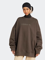adidas Originals Green Essentials Linear Oversize Crew Sweatshirt - Image 1 of 6