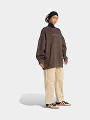 adidas Originals Green Essentials Linear Oversize Crew Sweatshirt - Image 3 of 6