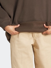 adidas Originals Green Essentials Linear Oversize Crew Sweatshirt - Image 4 of 6
