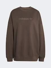 adidas Originals Green Essentials Linear Oversize Crew Sweatshirt - Image 6 of 6
