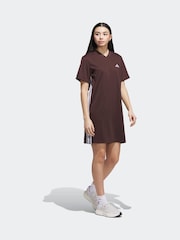 adidas Brown 3-Stripes Shift Dress - Image 1 of 6