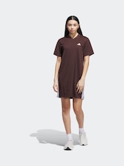 adidas Brown 3-Stripes Shift Dress - Image 3 of 6