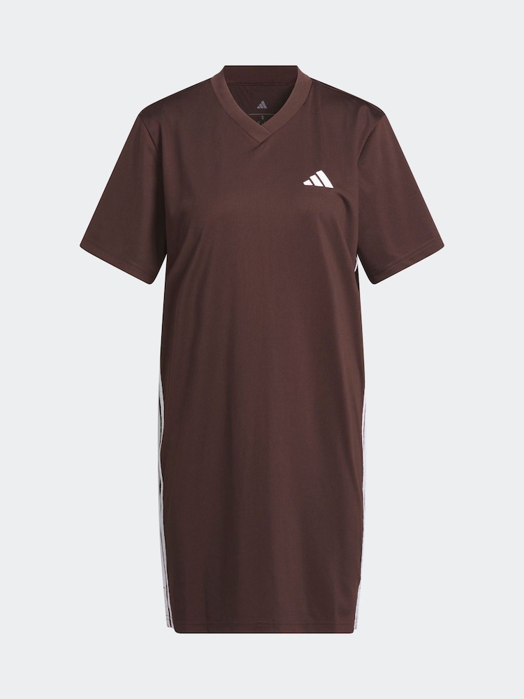 adidas Brown 3-Stripes Shift Dress - Image 6 of 6