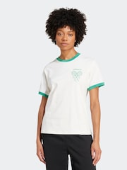 adidas Originals White Retro Tennis 100% Cotton T-Shirt - Image 1 of 6