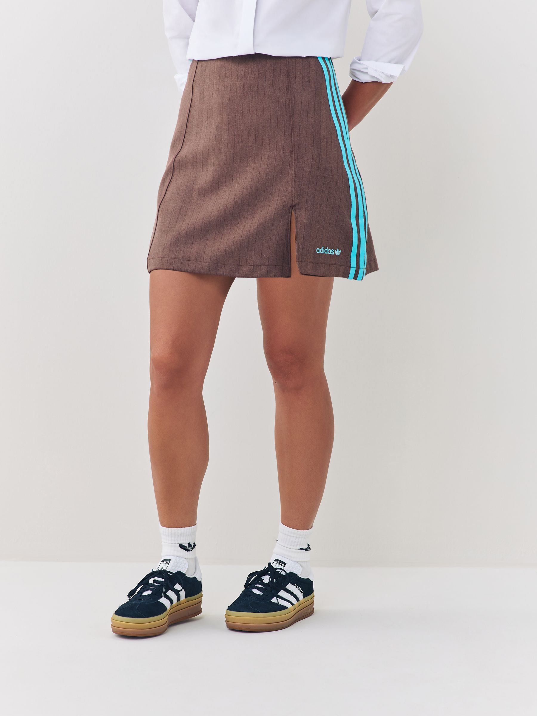 Buy adidas Originals Brown Tailored 3-Stripes Skirt from Next