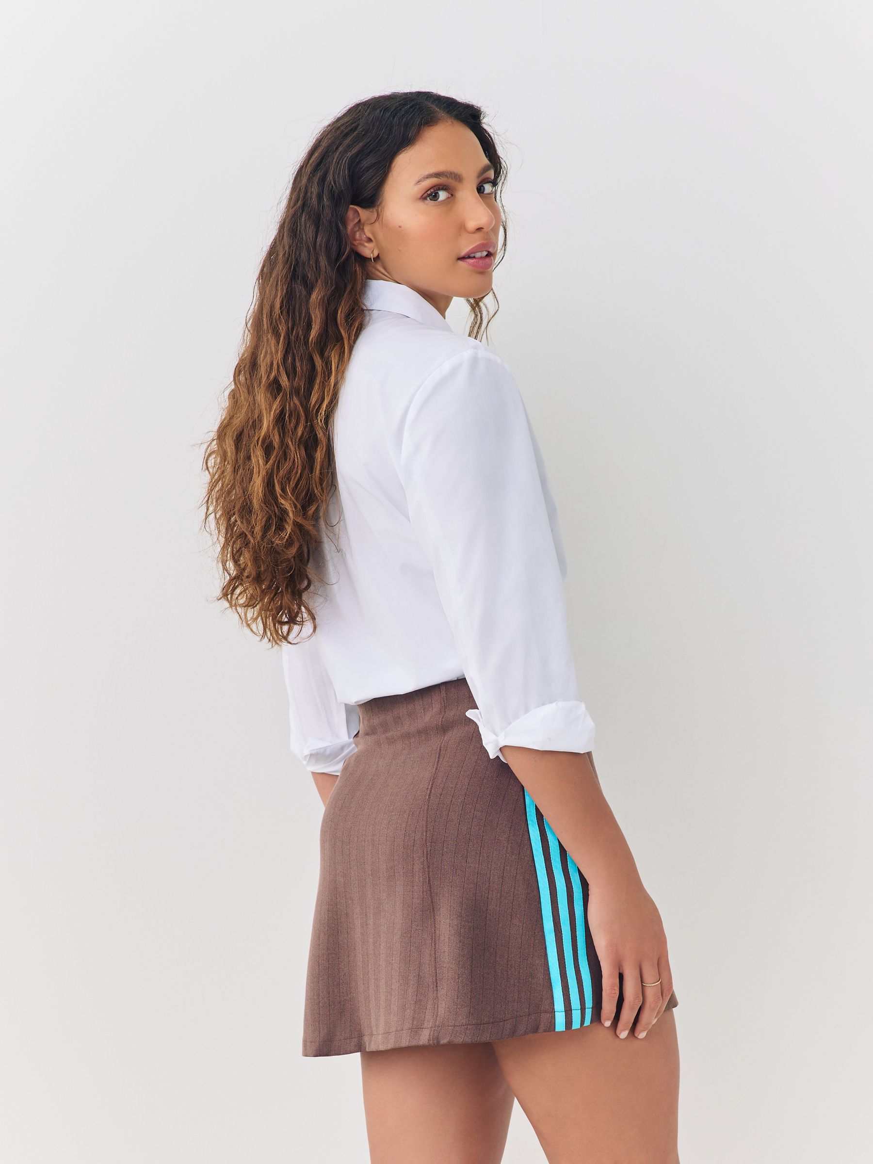 Buy adidas Originals Brown Tailored 3-Stripes Skirt from Next